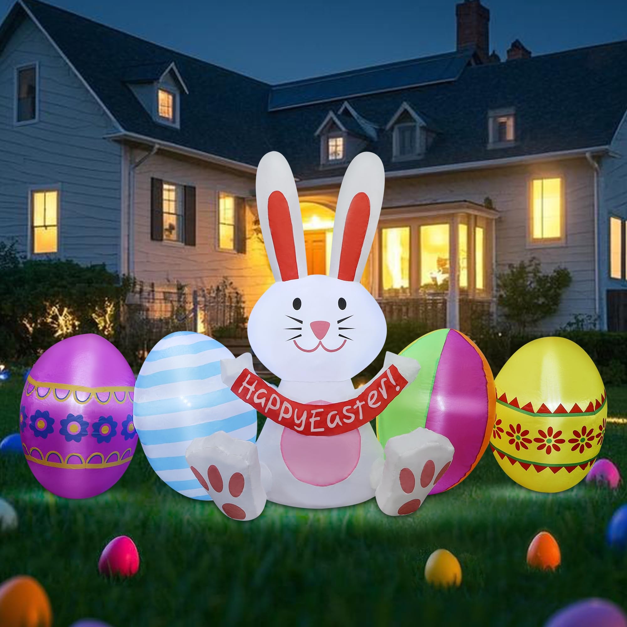 DR.DUDU outdoor Easter decor creates a welcoming party atmosphere