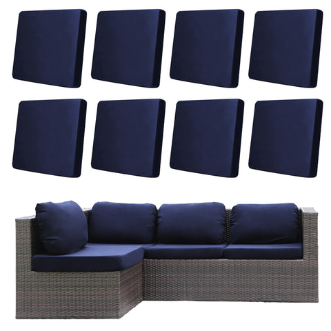 DREAHOTEXTIL 8Pcs navy outdoor cushion covers protect patio cushions with stretch fit
