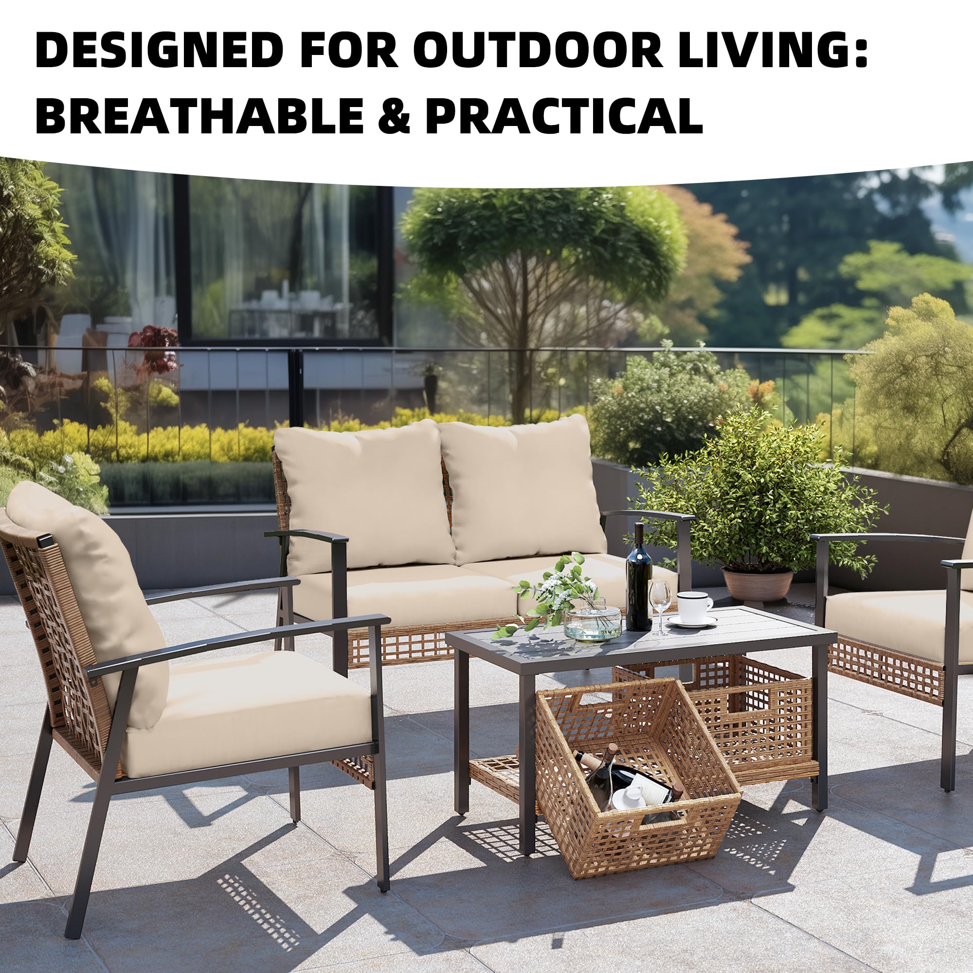 DREAHOTEXTIL beige cover shields against spills, sun, and pet claws.