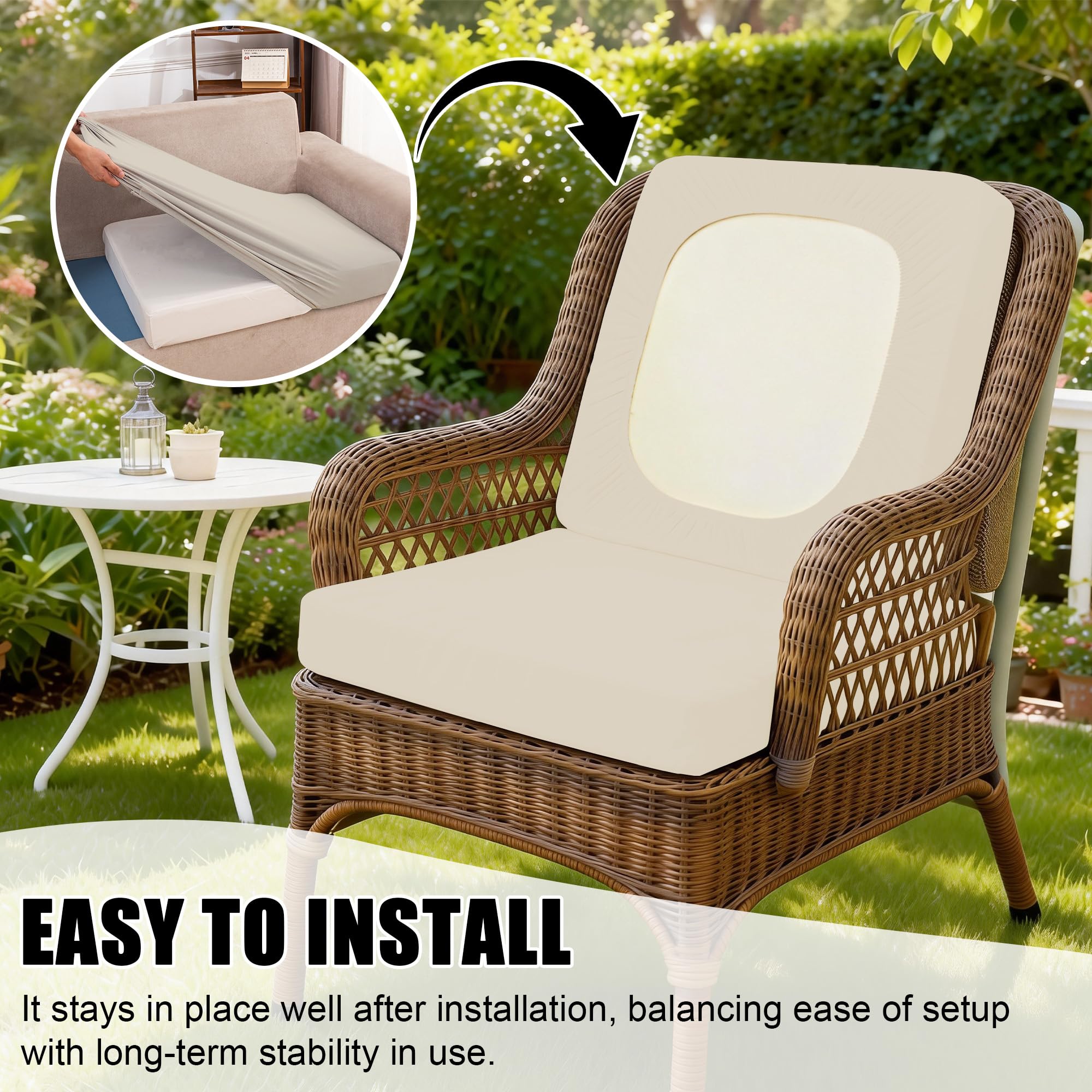 DREAHOTEXTIL machine-washable cushion cover beige, easy care for outdoors.