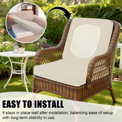 DREAHOTEXTIL machine-washable cushion cover beige, easy care for outdoors.