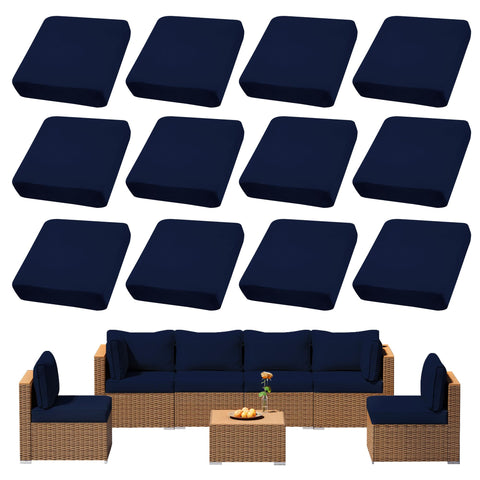 DREAHOTEXTIL navy outdoor cushion cover, quick patio refresh with durable, weather-ready fabric.