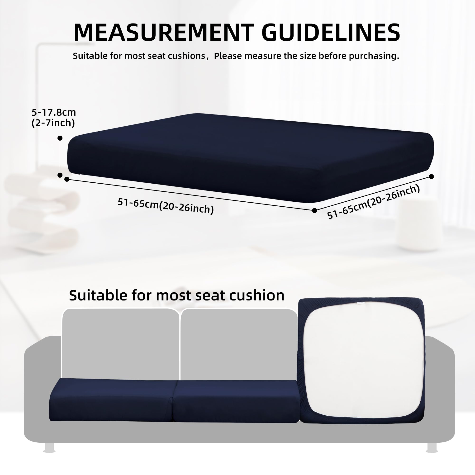 DREAHOTEXTIL snug-fit navy cover on cushions delivers wrinkle-free outdoor seating