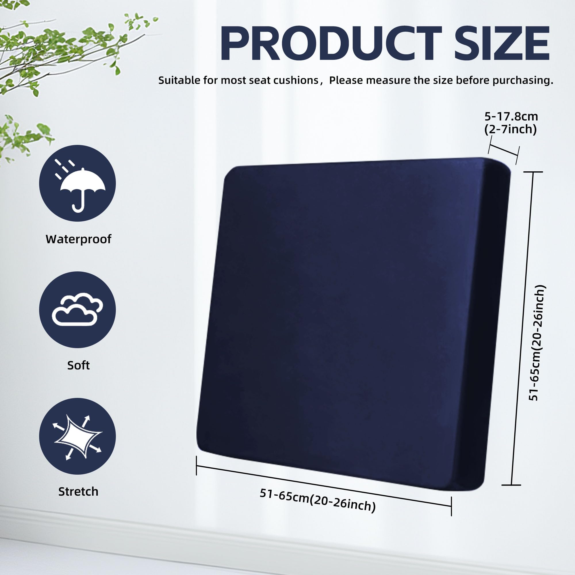 DREAHOTEXTIL breathable stretch fabric cushion cover fits 20-27 inch cushions