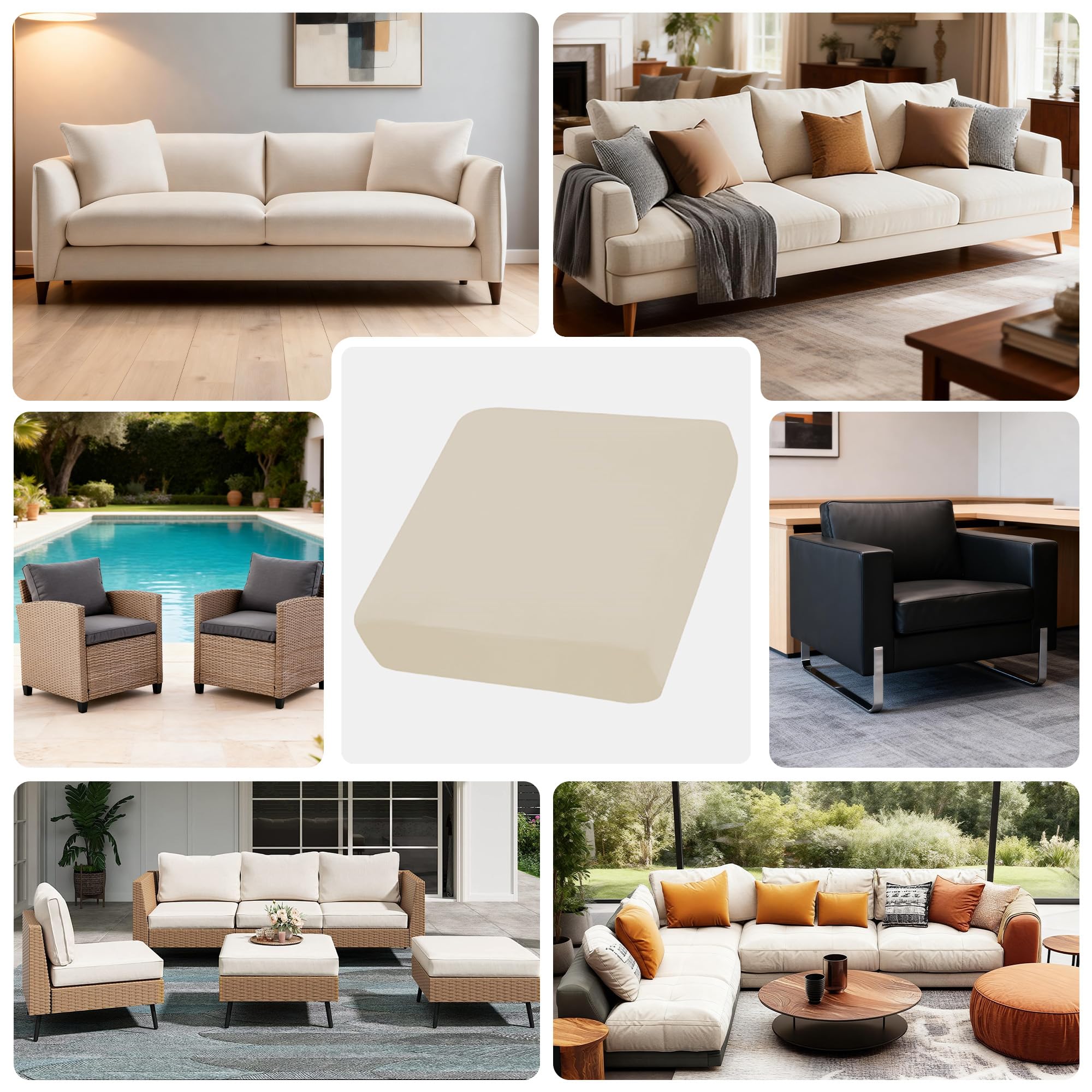 DREAHOTEXTIL patio couch cover beige on chair, enhances look and guards cushions.