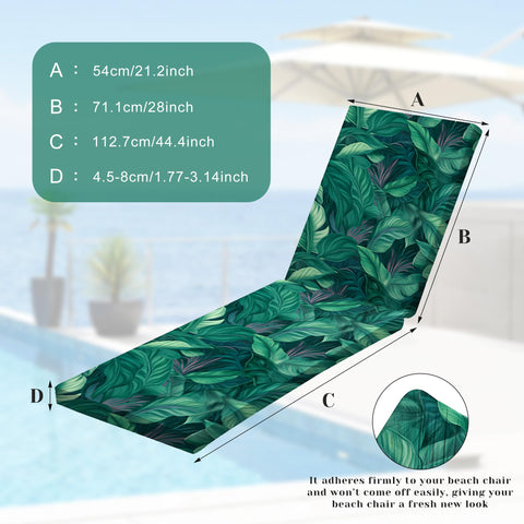 DREAHOTEXTIL green leaf cover fits securely on standard beach chairs for windy days.