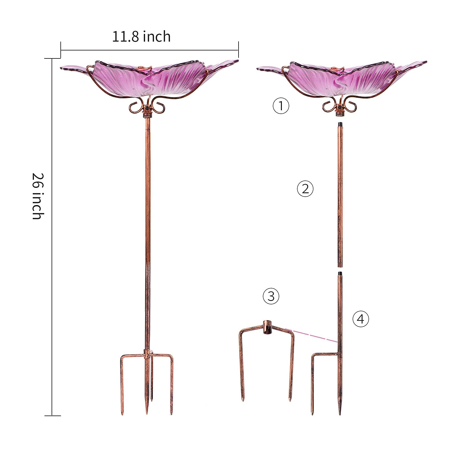 Dream Garden assembly-ready bird bath with simple steps for quick setup.