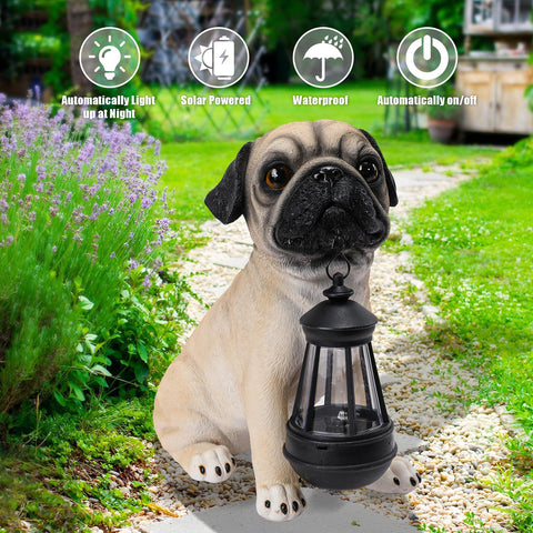 DREAM GARDEN durable resin dog statue withstands outdoor weather