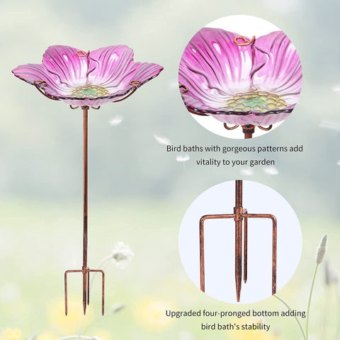 Dream Garden outdoor bird bath decor suitable for garden, yard, lawn, or plant pot.