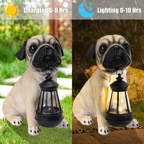 DREAM GARDEN pug figurine outdoor decor adds charm to yard