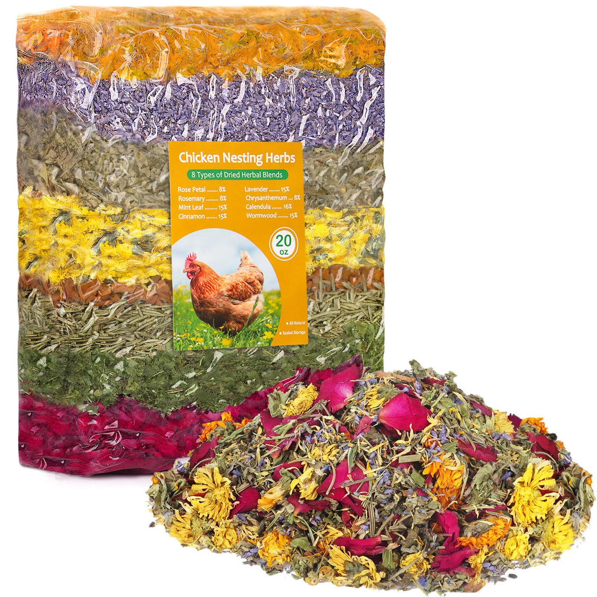 DreamdaMoonnly chicken nesting box herbs packaging preserves freshness for a vibrant coop.