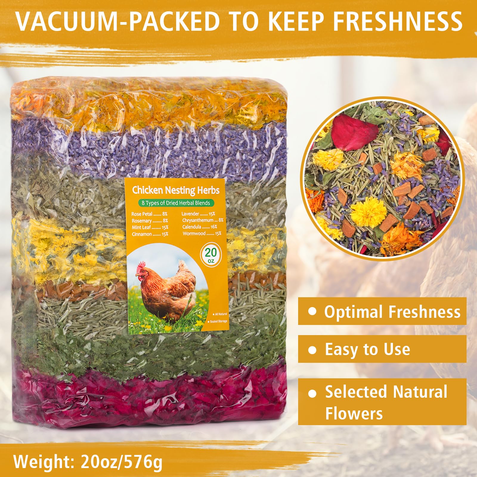 DreamdaMoonnly lavender rose chrysanthemum coop enrichment aroma calming hens.