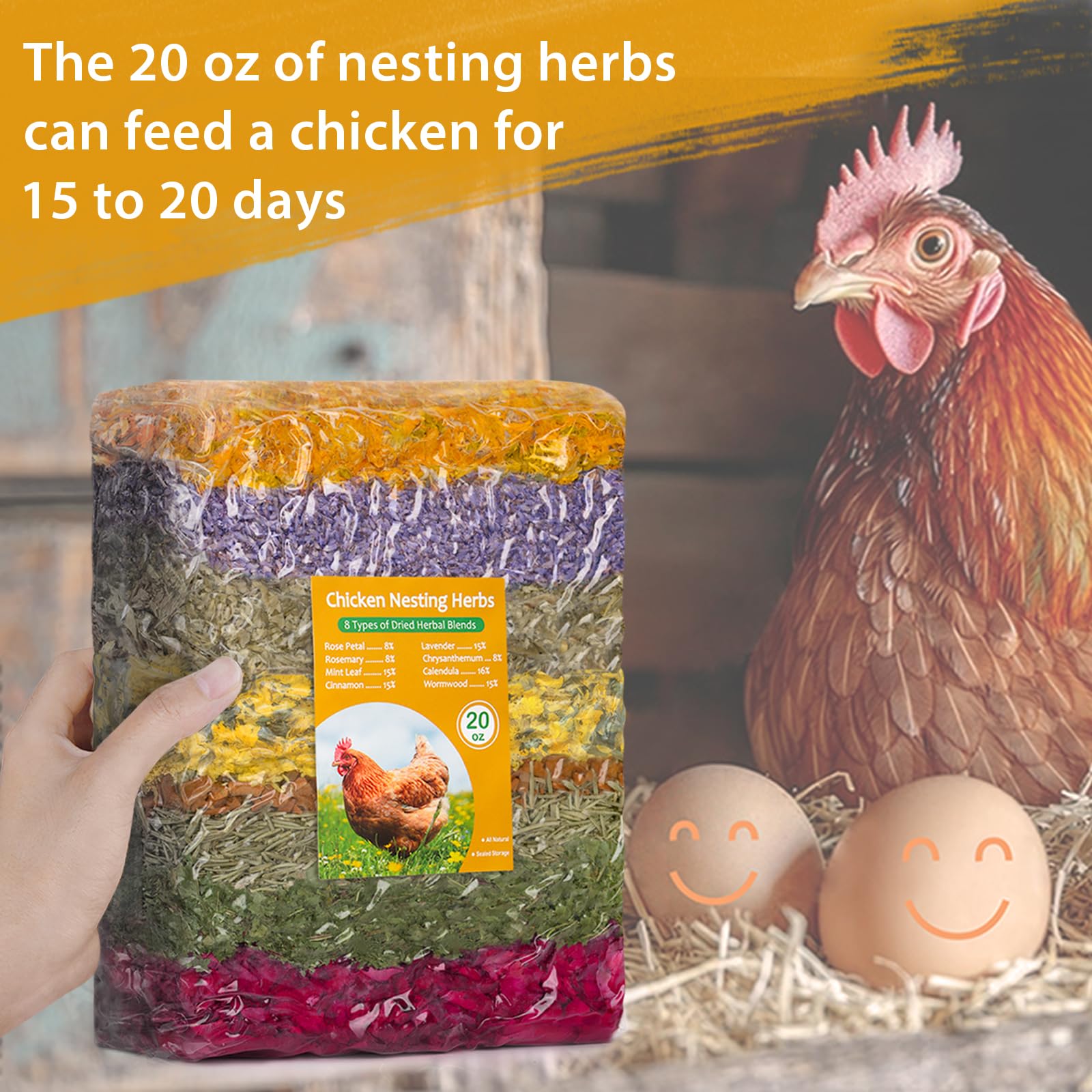 DreamdaMoonnly rosemary mint coop bedding scent provides natural coop aroma.