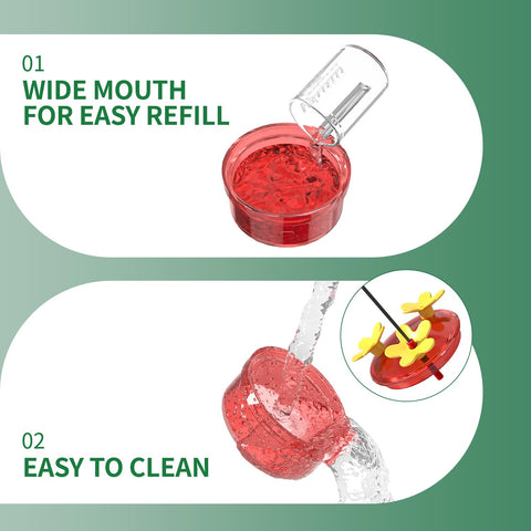Dreamdrawer feeder's bright red and yellow accents attract hummingbirds from nearby.