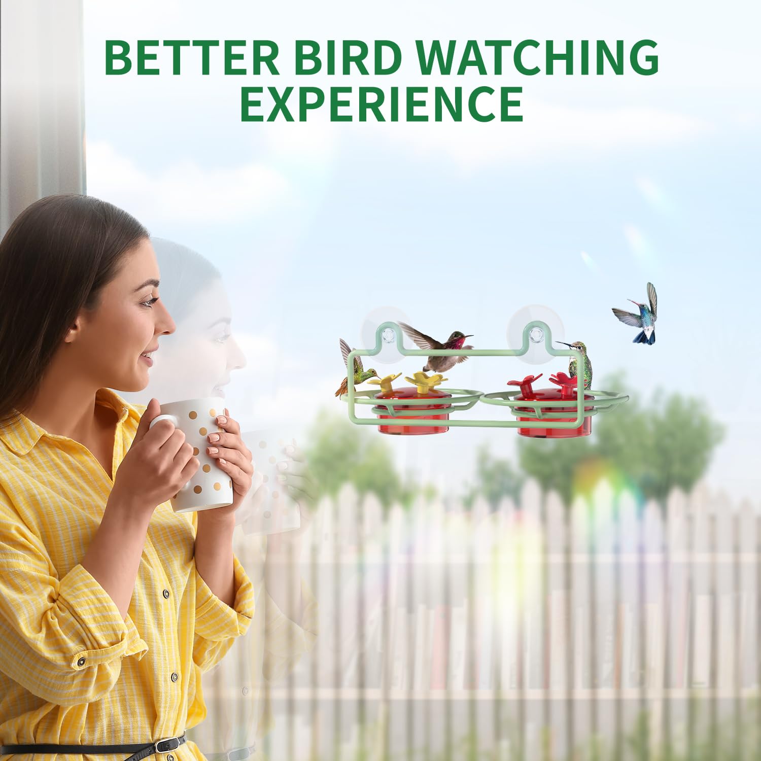 Six feeding ports across the Dreamdrawer feeder reach multiple hummingbirds.