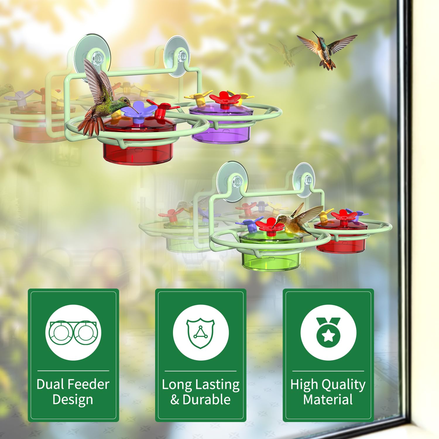 Dreamdrawer window mount with suction cups for secure, weather-ready installation.