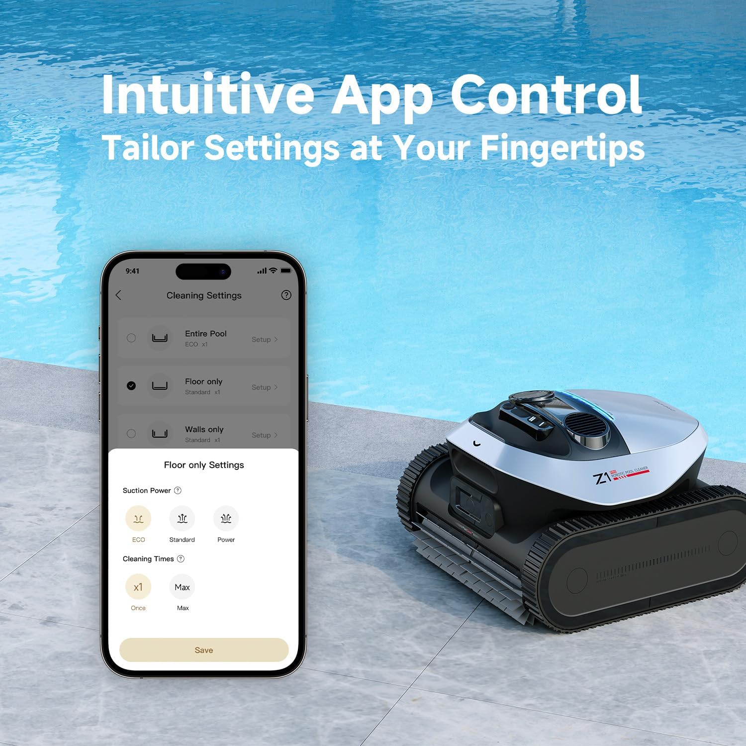 DREAME Z1 Pro LiFi remote for underwater command during cleaning