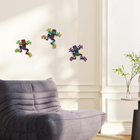 Dreamskip vibrant leaf patterns on frogs create lively outdoor focal points.