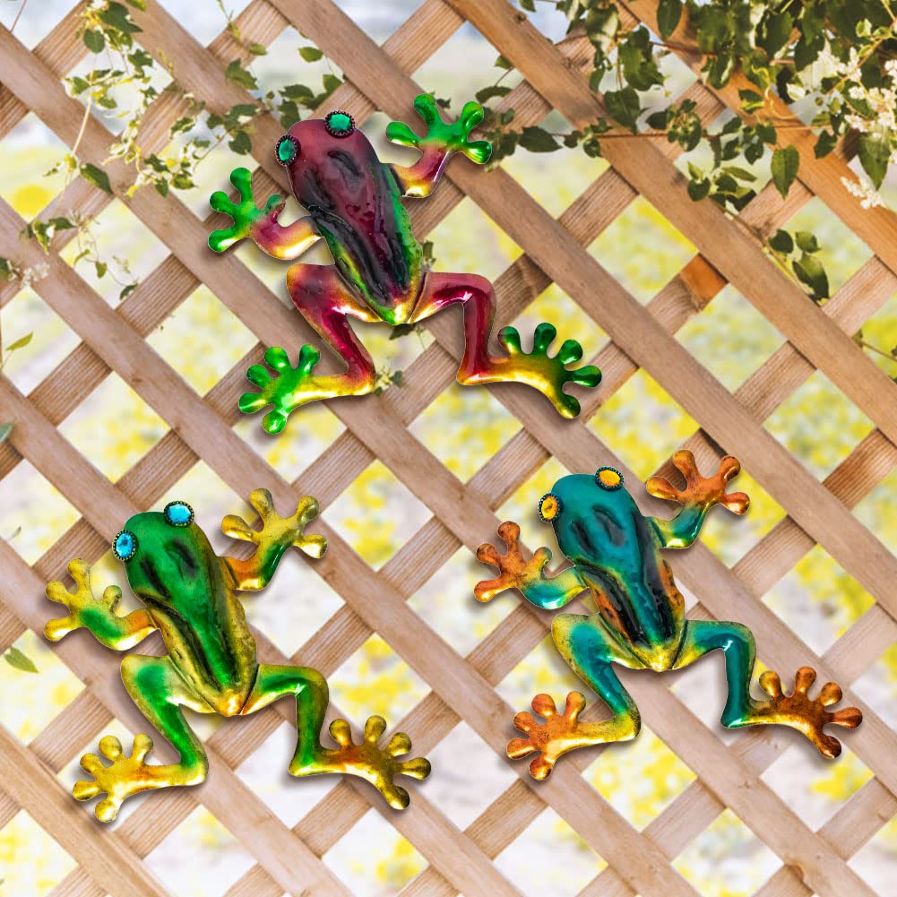 DreamSkip three colorful frogs brighten outdoor spaces with eye-catching color.