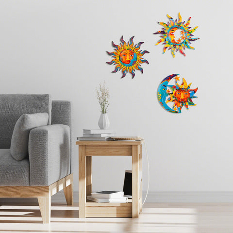 Dreamskip sun-moon living room art brings dramatic wall presence.