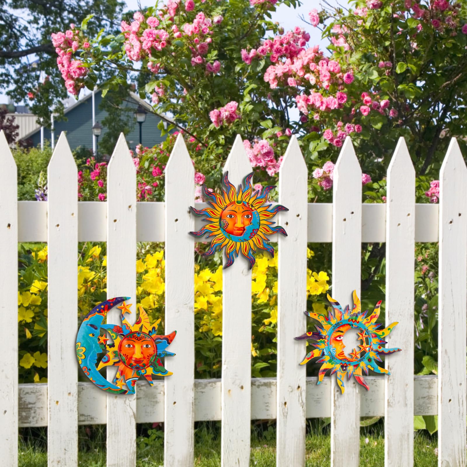 Dreamskip Moon wall art creates a serene touch for interiors and patios.