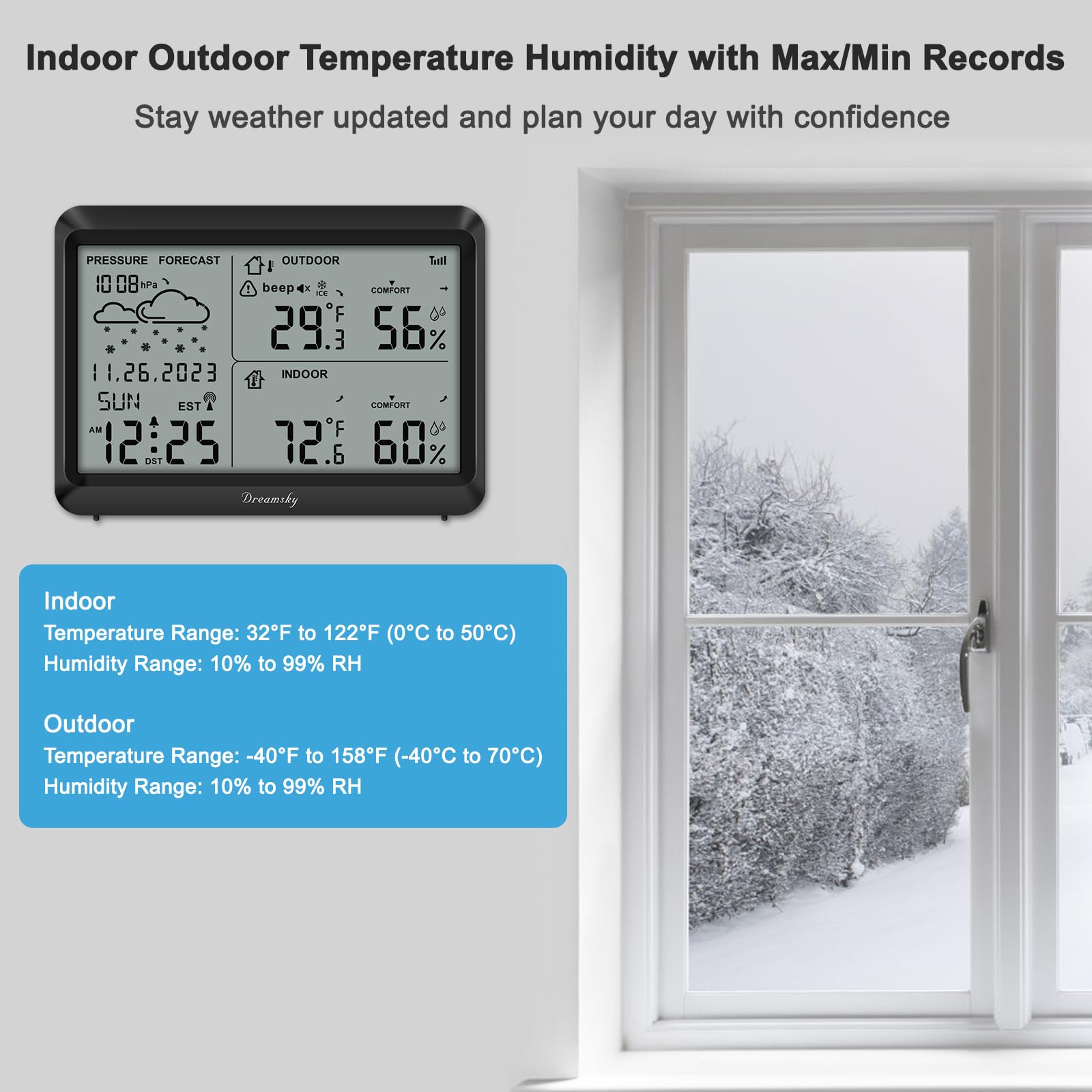 DreamSky atomic clock with WWVB keeps accurate time automatically
