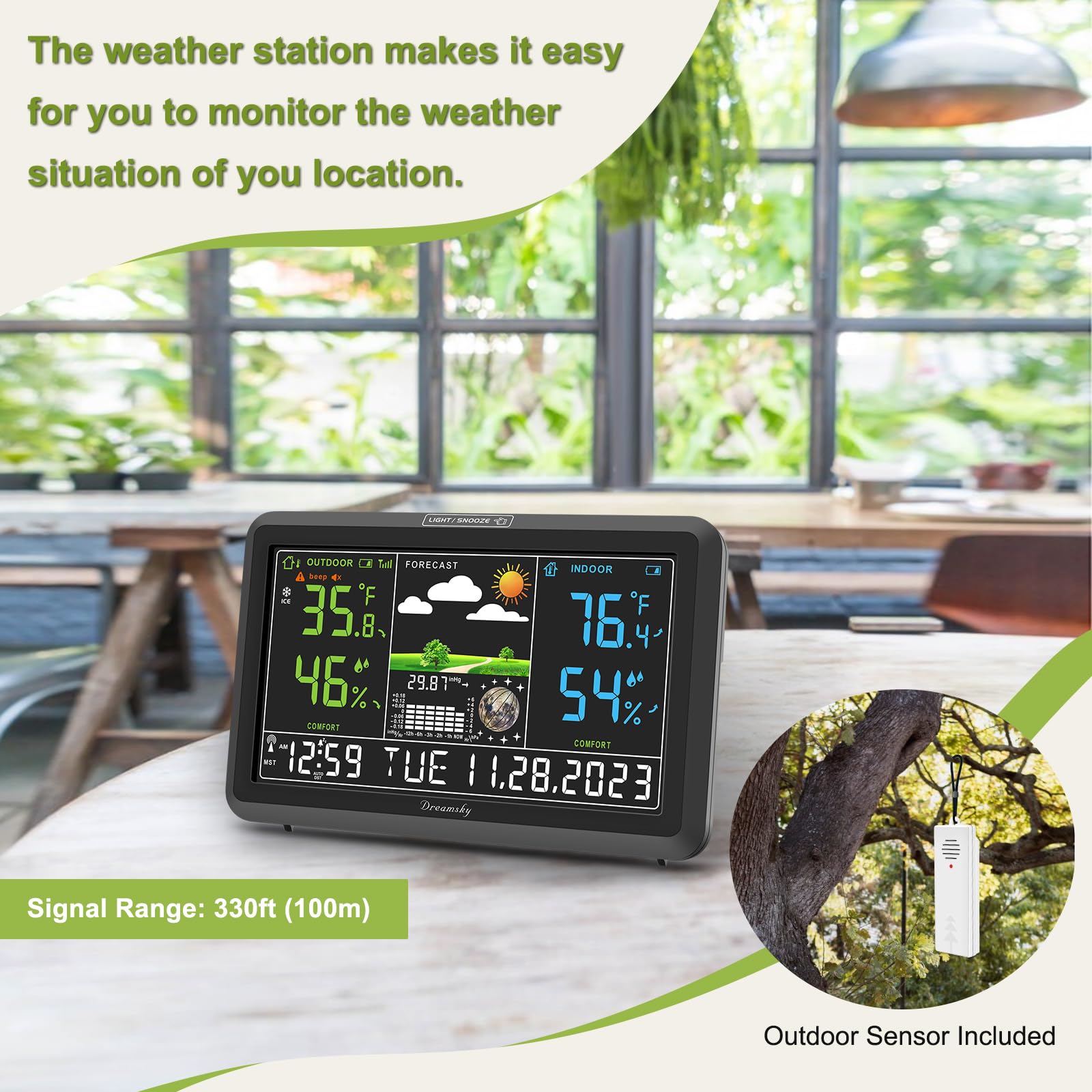 DreamSky included outdoor sensor providing accurate location readings