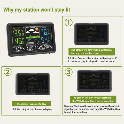 DreamSky weather station with compact dimensions ideal for desk or shelf placement.