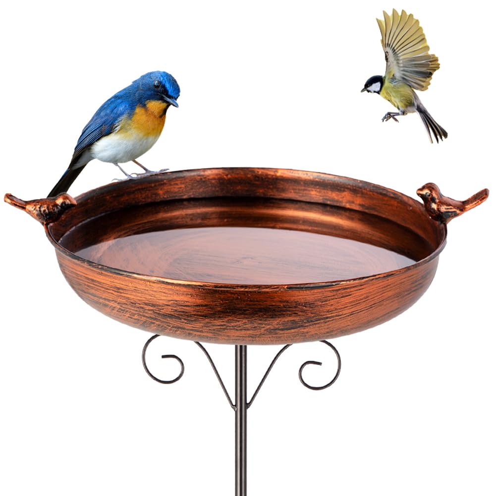 DREAMSOUL 38inch tall bird bath shown for lawns and patios in a garden setting