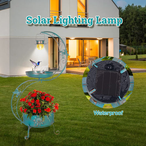DREAMSOUL multifunction bird bath doubles as a feeder and soil aerator.