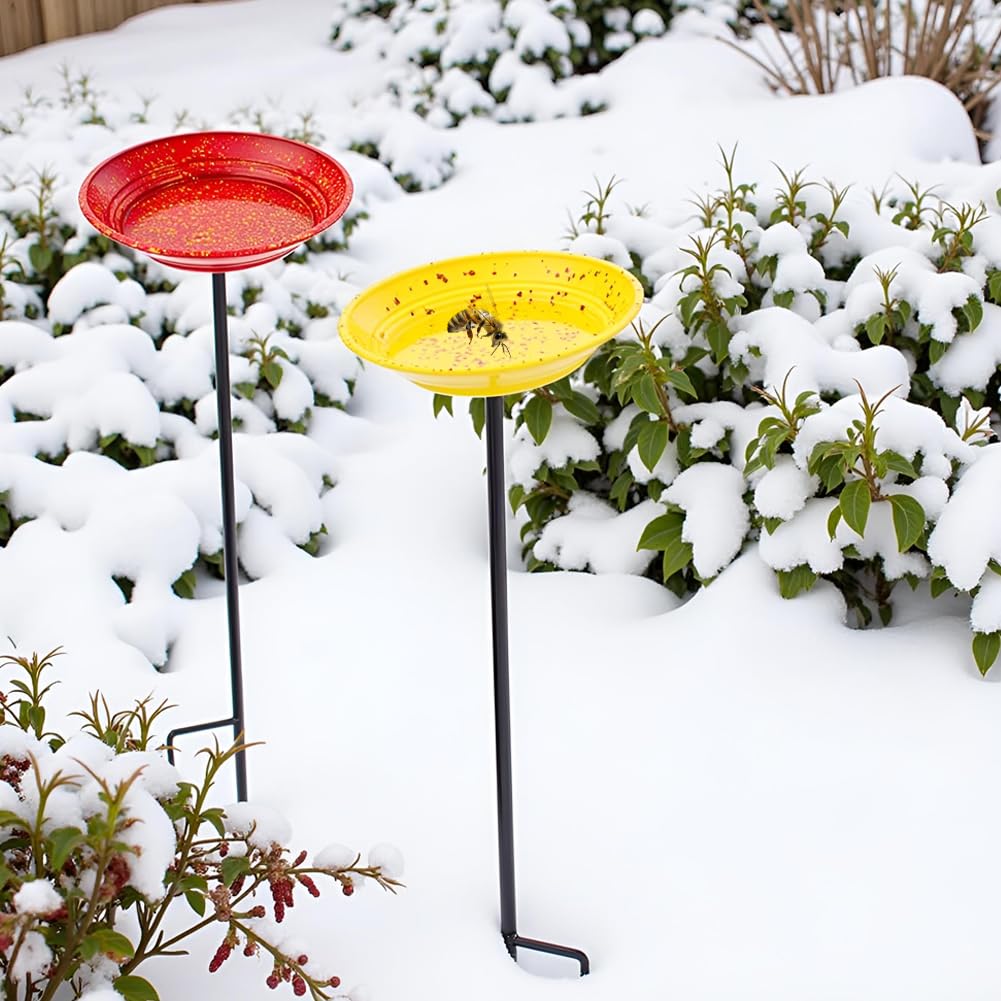 Dreamysoul bee and butterfly feeders with metal construction attract pollinators.