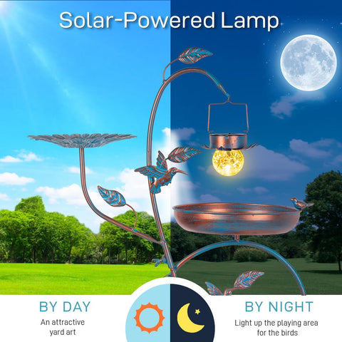 Dreamysoul garden blue bird bath offers easy assembly and quick setup.
