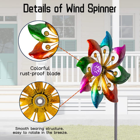 Dreamysoul two-pack garden spinner brightens courtyards with rotating flower shapes