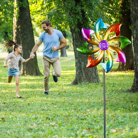 Dreamysoul colorful wind spinner serves as versatile garden decor and gift