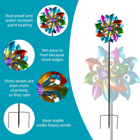 DREAMYSOUL wind spinner 37 inches height complements most yards and patios.