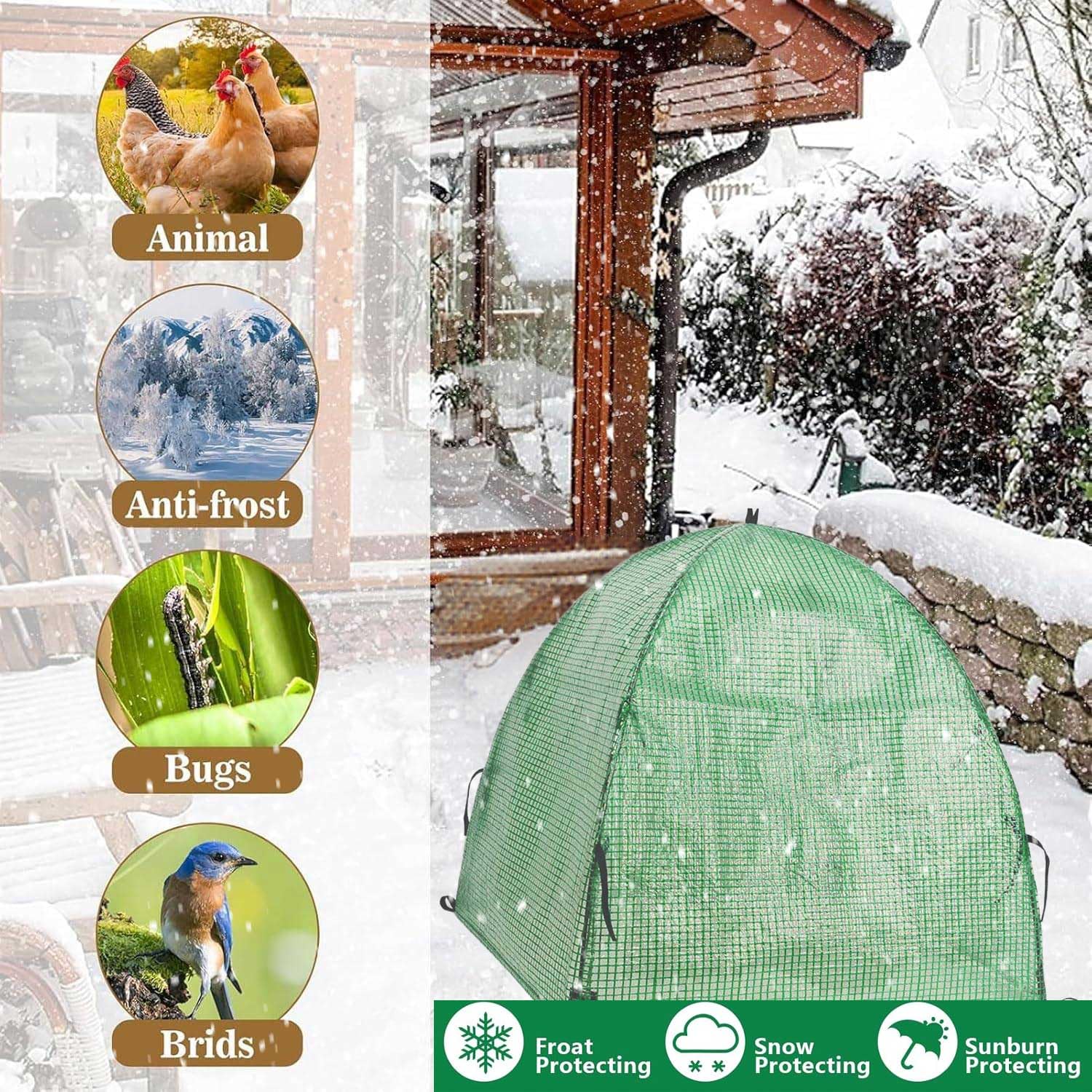 DredQcco ground stakes keep the tent stable against wind and snow.