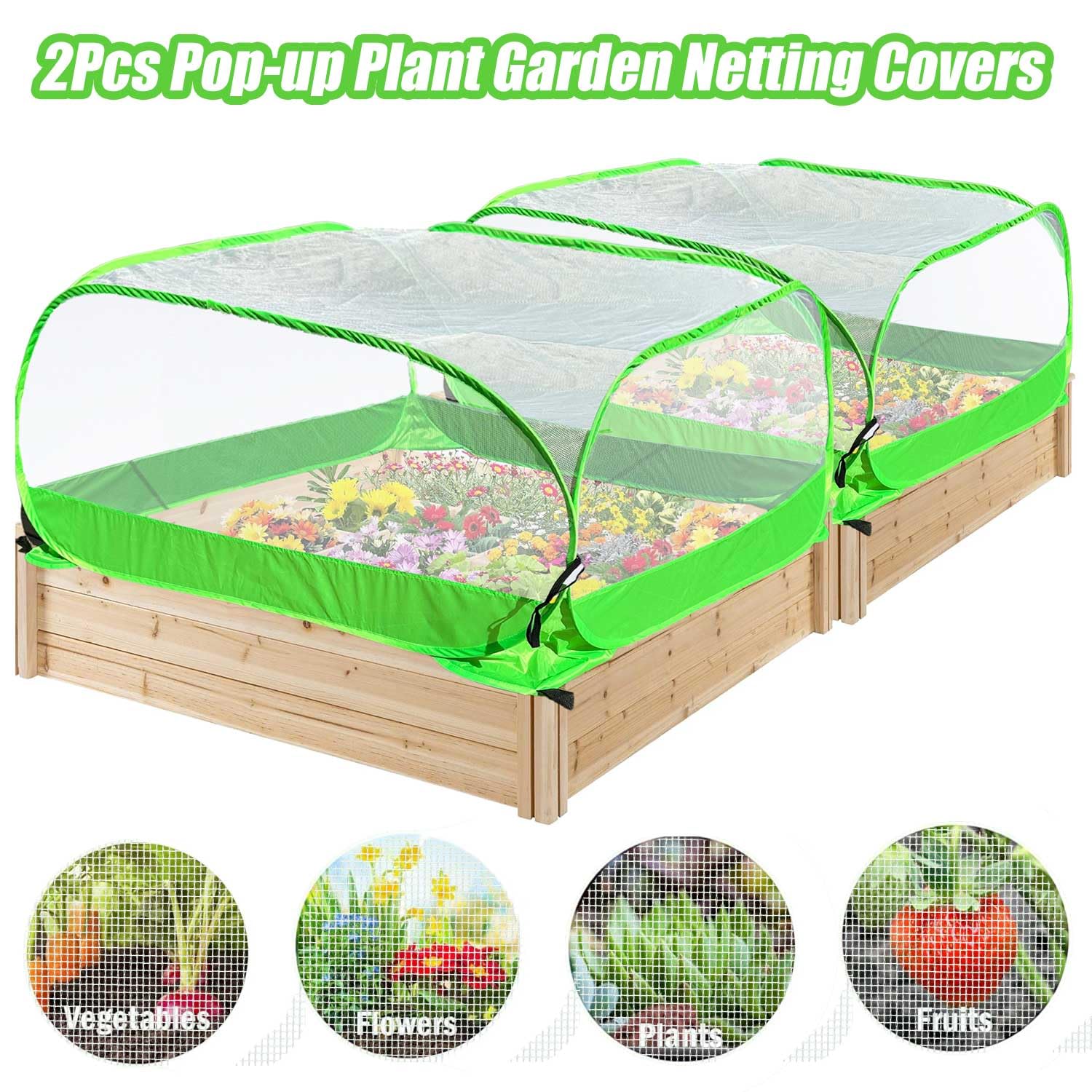 DredQcco Plant Cover with four stakes for wind stability
