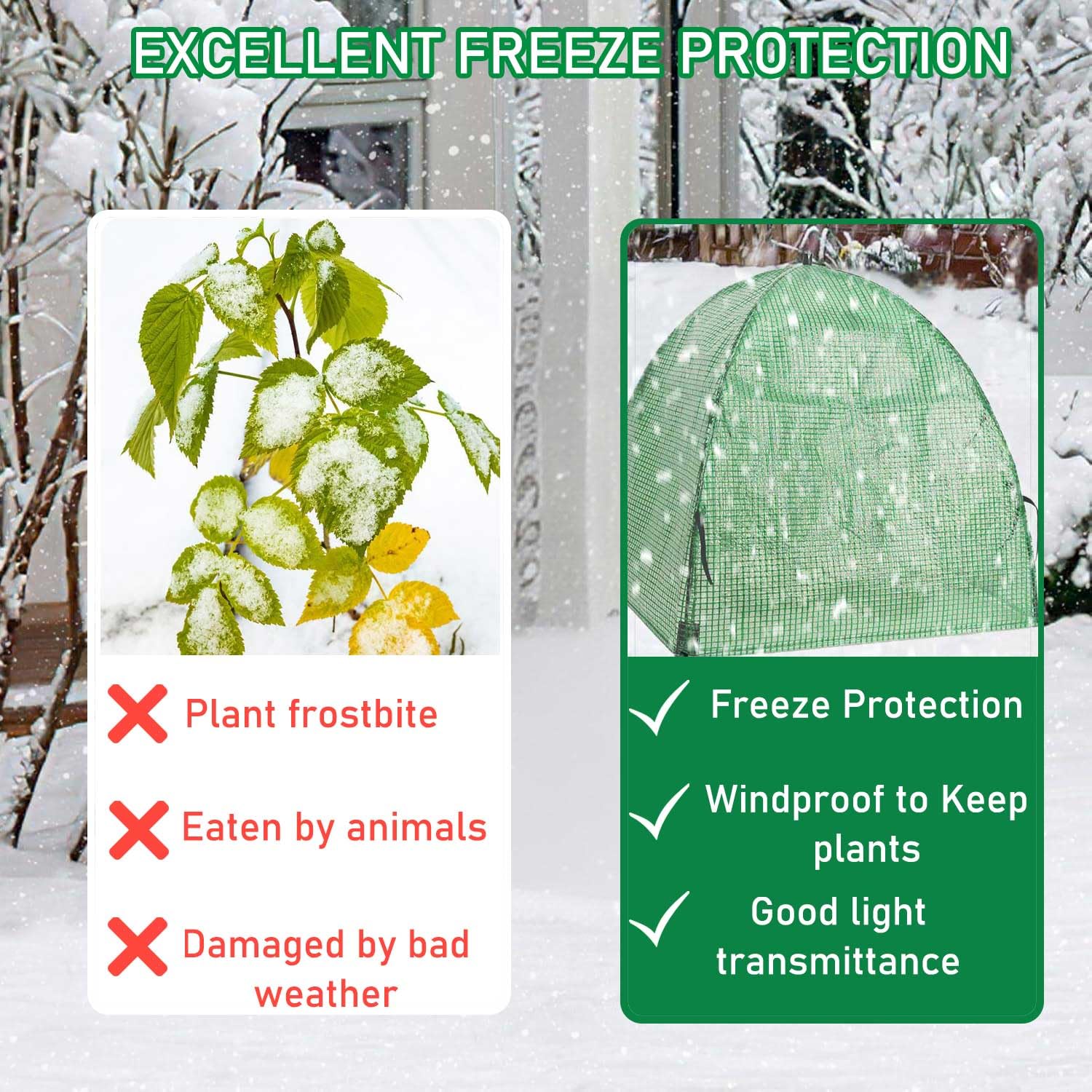 DredQcco small plant protection cover helps protect potted plants during chilly nights.