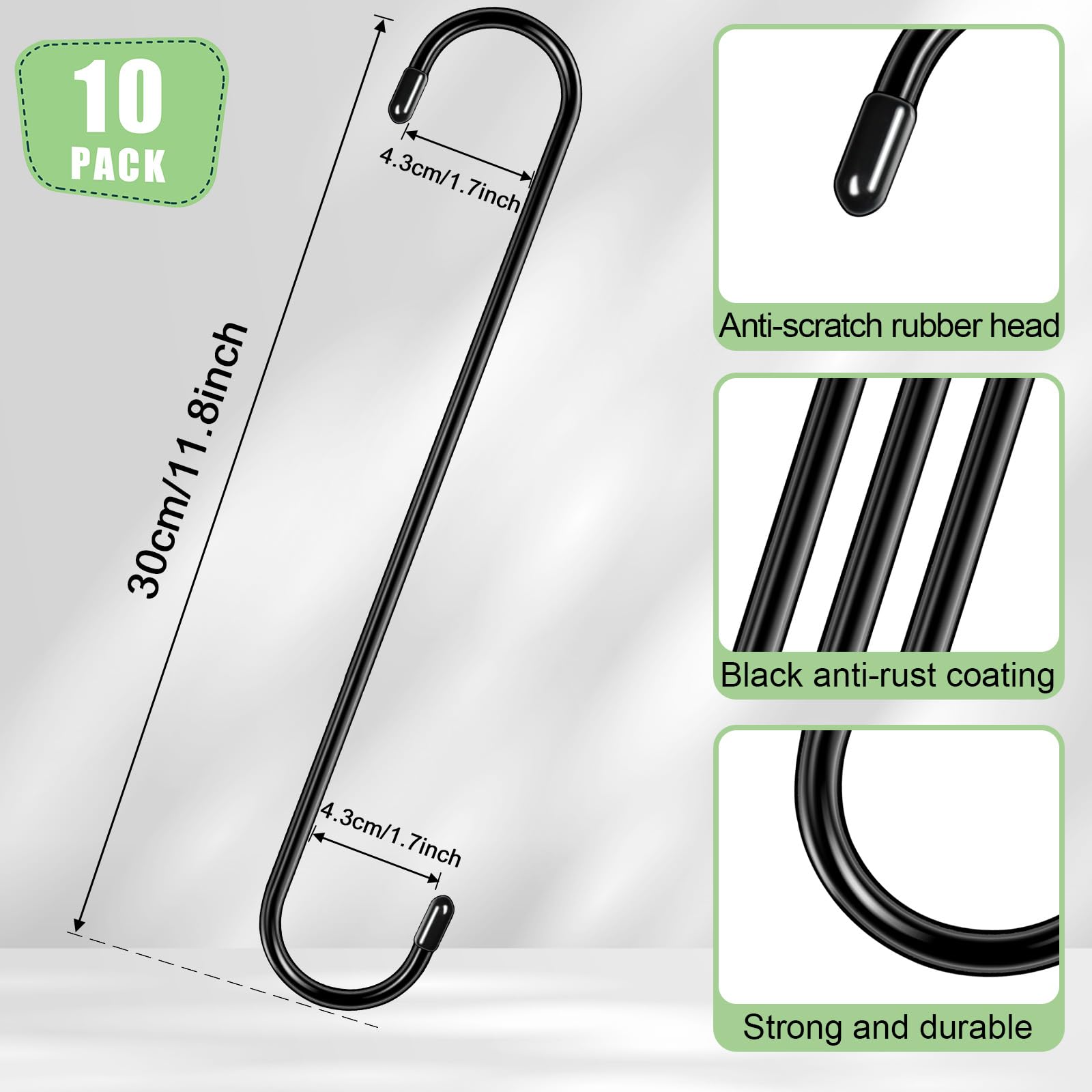 Dreecy 12-inch S hook for bird feeder hanging on a branch.