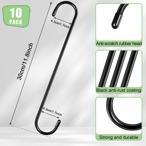 Dreecy 12-inch S hook for bird feeder hanging on a branch.
