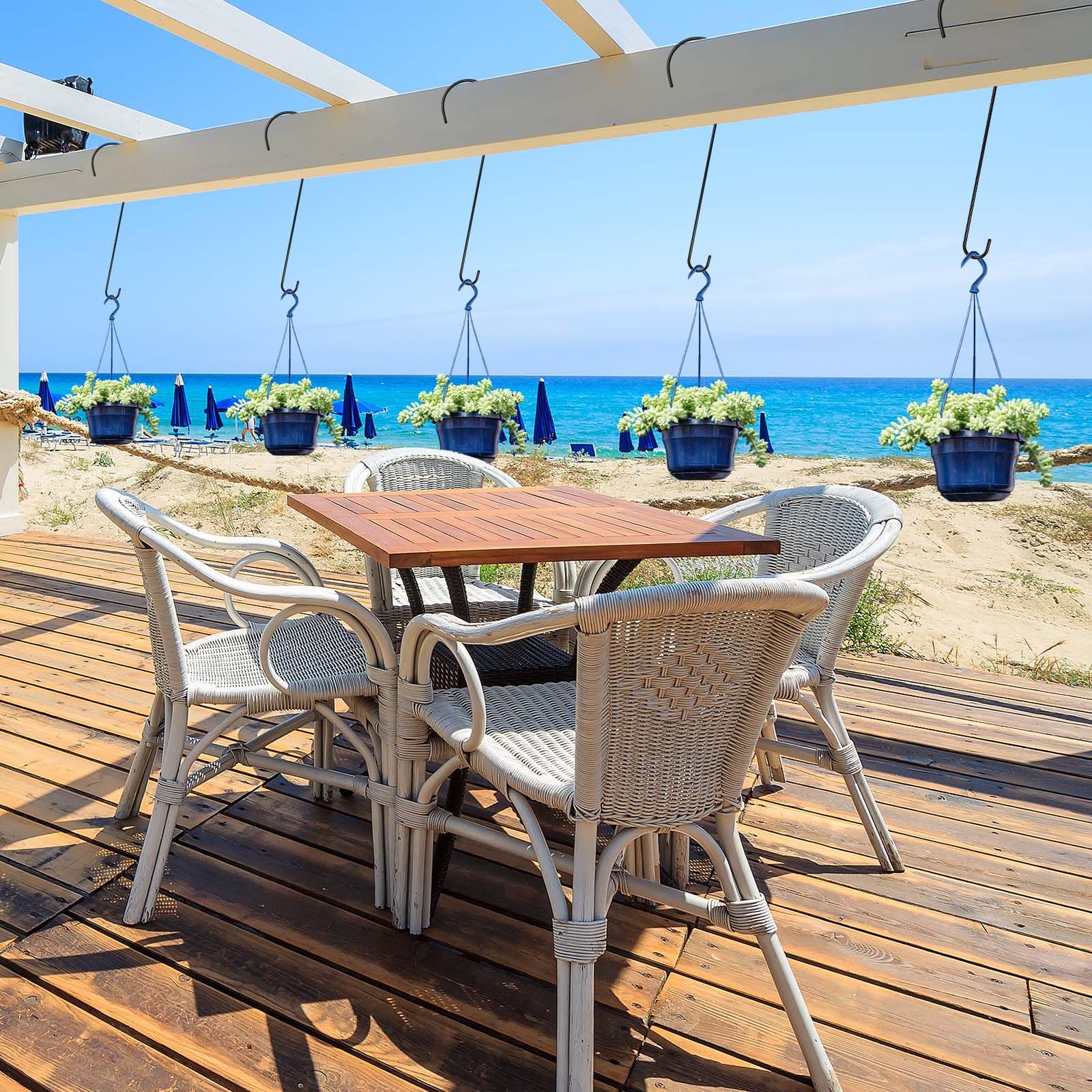 Dreecy 24in lantern hanger adds ambience to porches and patios.