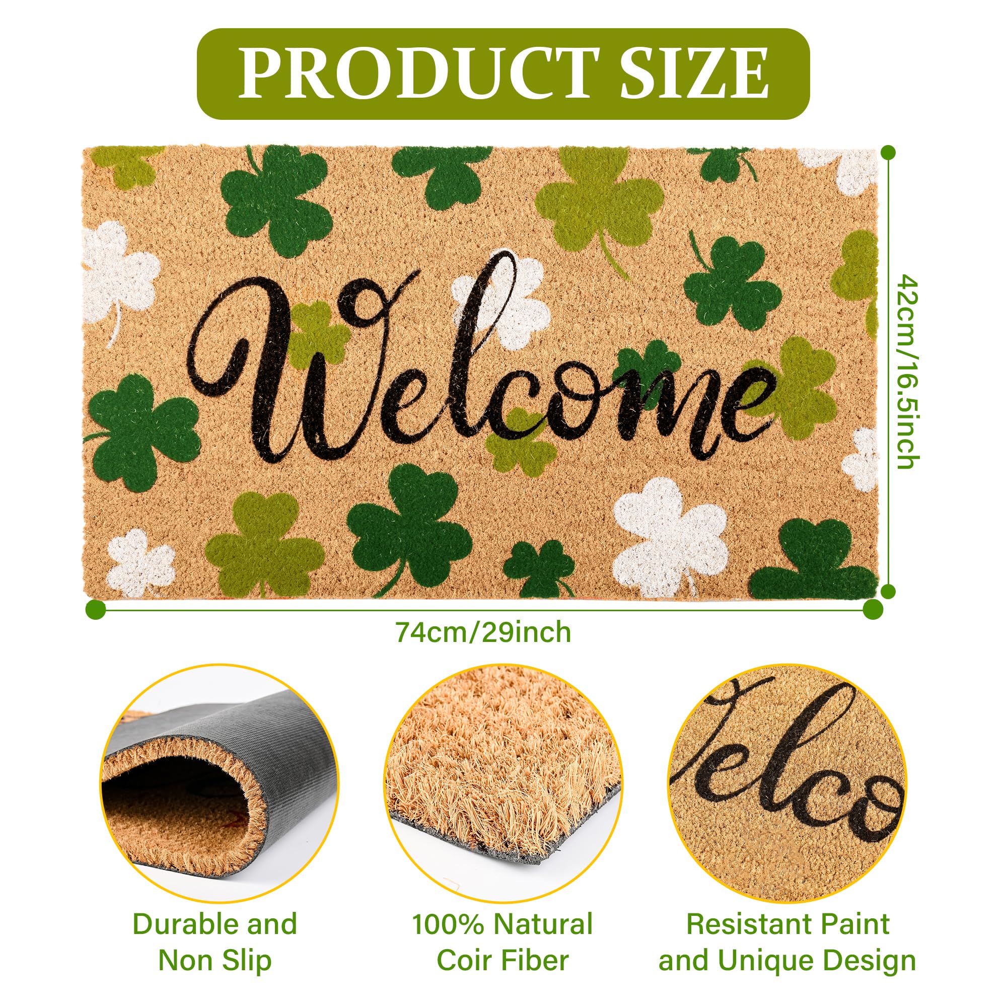 Dreelcny St Patrick's Day mat engineered for indoor and outdoor use