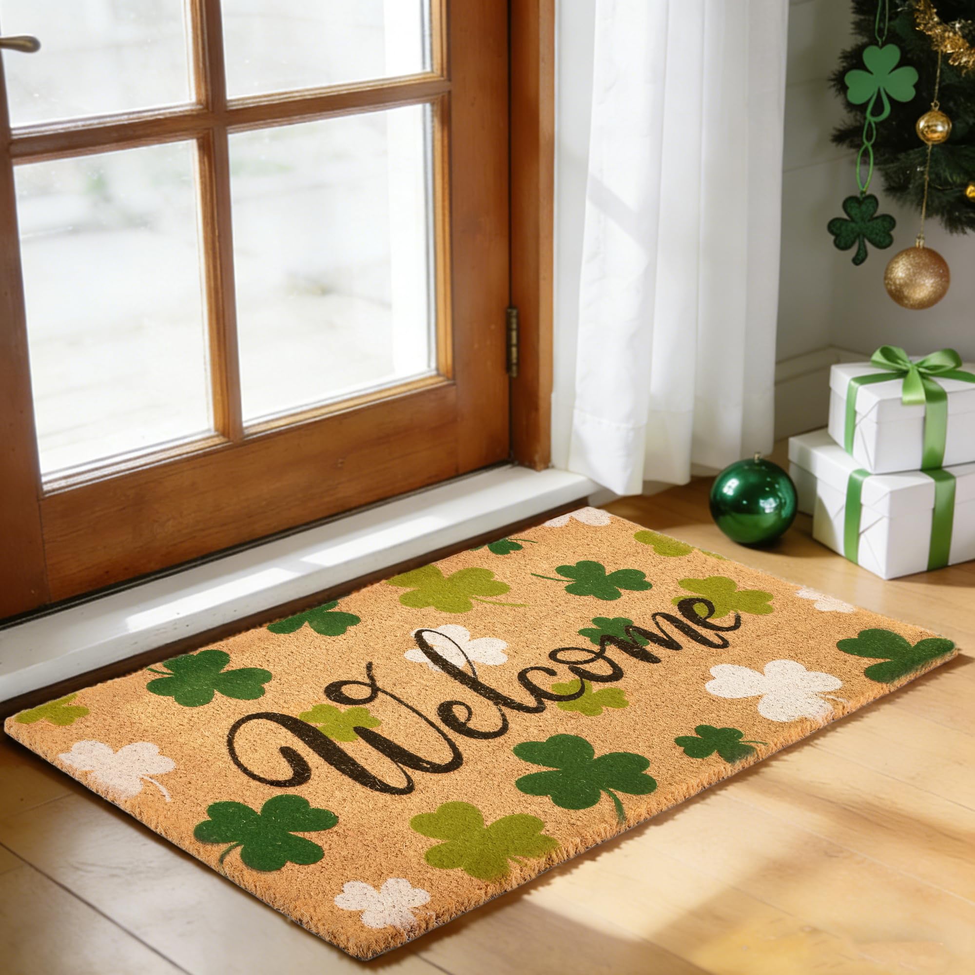 Dreelcny doormat with non-slip backing stays in place on various floors