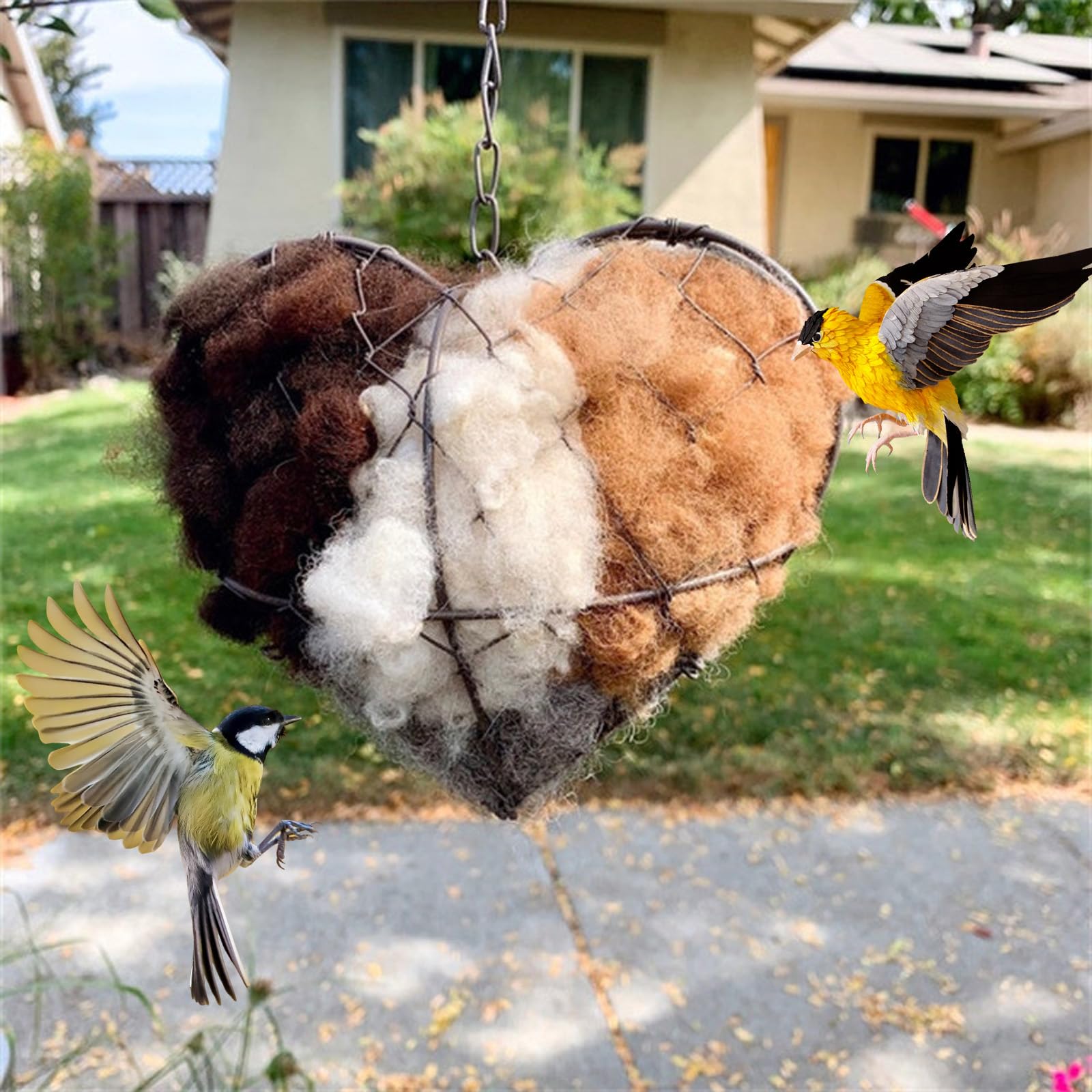 DREIKANTER alpaca nesting heart with natural fiber bundles supports nesting.