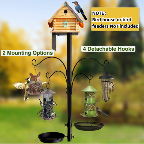 DreiPanda bird house stand bracket accepts nesting boxes.