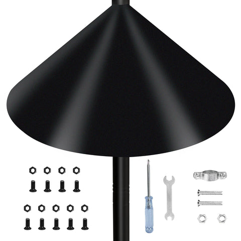 DreiPanda Wider Squirrel Baffle shields bird feeder poles with a 19-inch guard to deter squirrels.