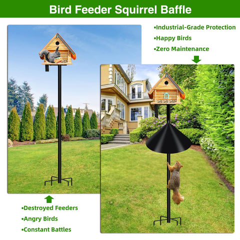 DreiPanda Wider Squirrel Baffle is made from durable weatherproof PP for outdoor use.