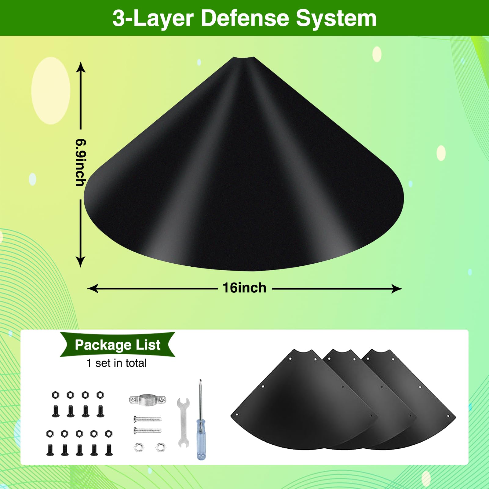 DreiPanda Wider Squirrel Baffle installation around a pole, tool-free in seconds.