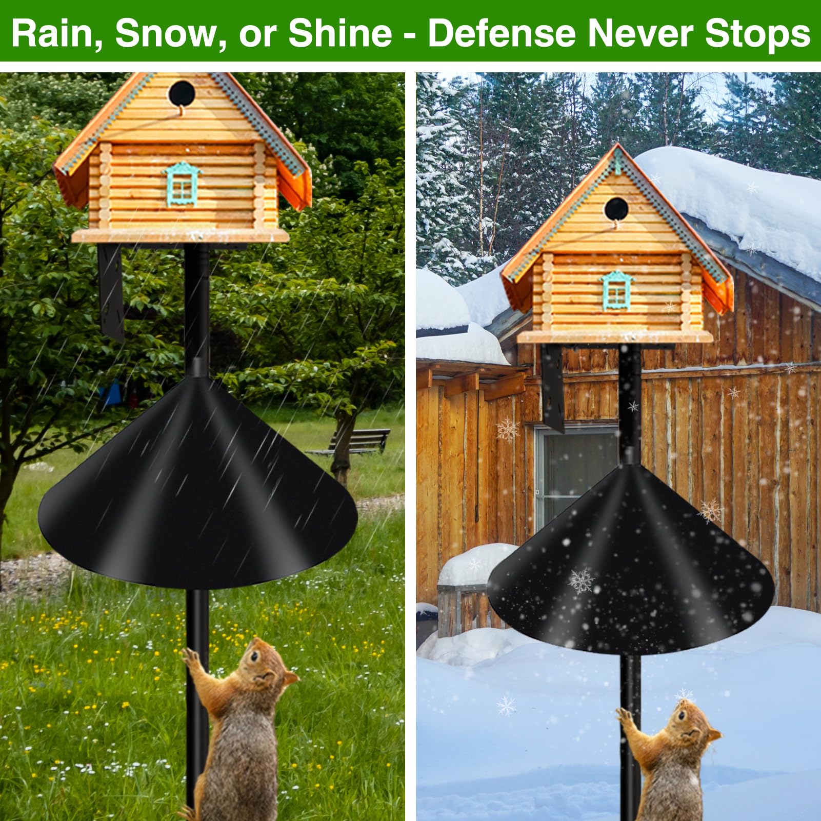 DreiPanda Wider Squirrel Baffle has a discreet matte finish that blends with gardens.