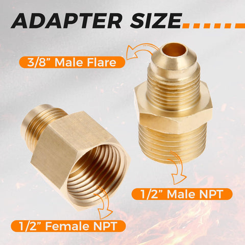 DRELD 3-8in male flare to 1-2in NPT female end demonstrates versatile end fittings